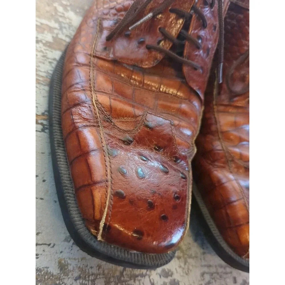 Stacy Adams Shoes 11.5M Snake Skin‎ Men's Shoes Brown Very Nice Used Condition
